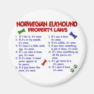 NORSKA ELKHOUND-egendomlagar 2 Magnet