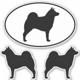 Norska Elkhound Silhouettes Klistermärken