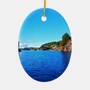Norska fjords julgransprydnad keramik
