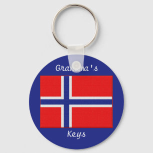 Norska Flagga Anpassade Grandma Nyckelring