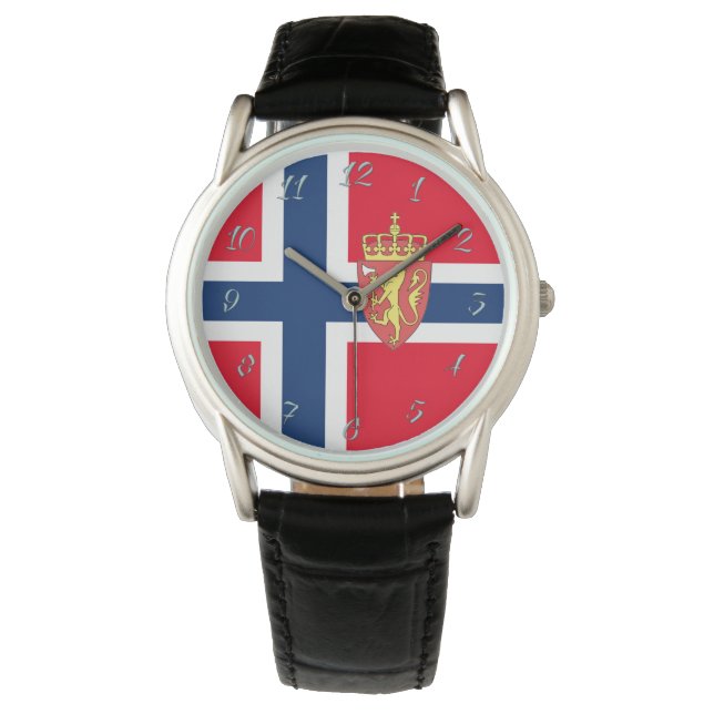 Norska flagga armbandsur (Framsida)