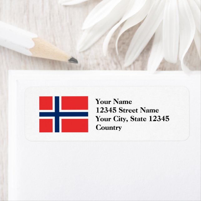 Norska flagga av Norge Returetiketter Returadress Etikett (Insitu)