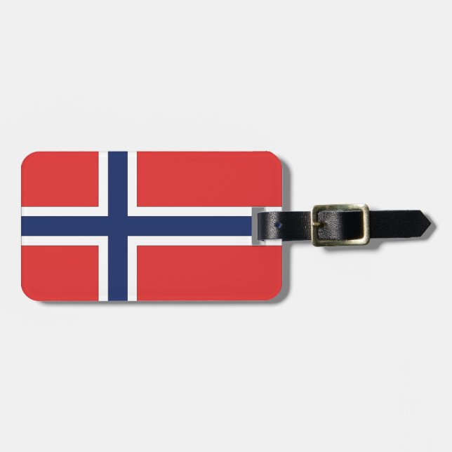 Norska Flagga Bagagebricka (Horisontell Framsida)