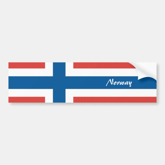 Norska Flagga Bildekal (Framsidan)