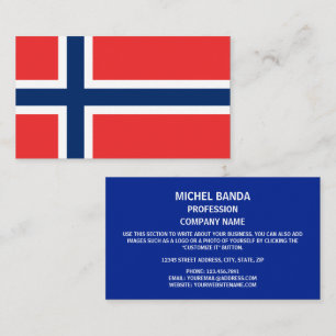 Norska Flagga, Flagga av Norge Visitkort