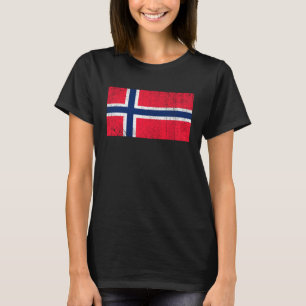 Norska Flagga Flagga Land i Norge Vinta T Shirt