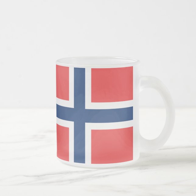 Norska flagga frostad glasmugg (Höger)