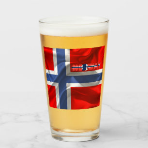 Norska flagga glaskopp