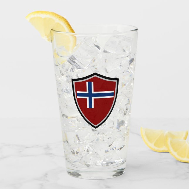 Norska flagga glaskopp (Framsida Ice)