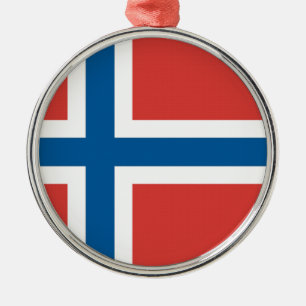 Norska Flagga Julgransprydnad Metall