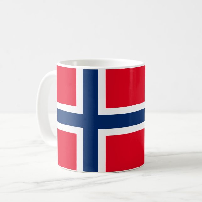 Norska flagga kaffemugg (Framsida vänster)
