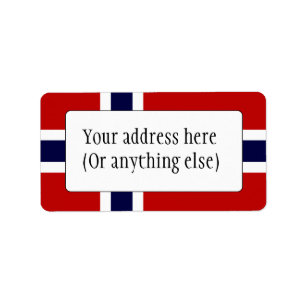 Norska Flagga - Kongeriket Norge - Norsk Flagg Adressetikett