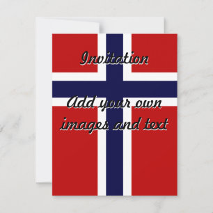 Norska Flagga - Kongeriket Norge - Norsk Flagg Inbjudningar