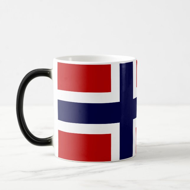 Norska Flagga - Kongeriket Norge - Norsk Flagg Magisk Mugg (Vänster)