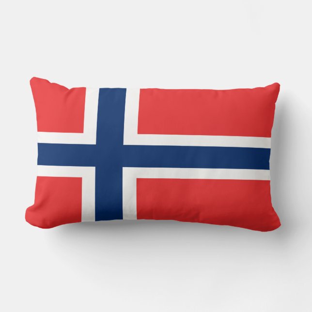 Norska Flagga Lumbarkudde (Framsida)