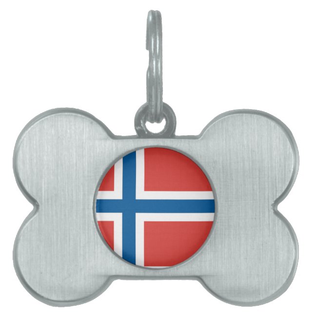 Norska Flagga Namnbricka Husdjur (Framsidan)