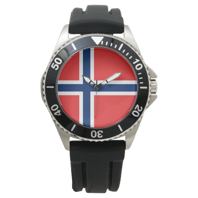 Norska Flagga (Norge) Armbandsur (Framsida)
