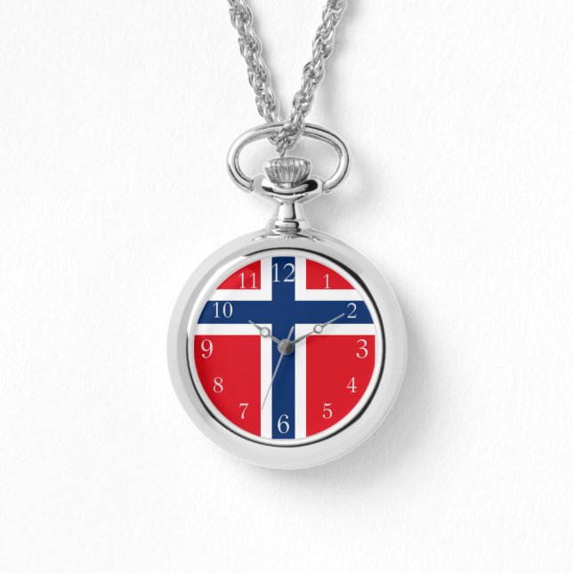 Norska flagga, Norge flagga, nordiska flagga Armbandsur (Framsida)