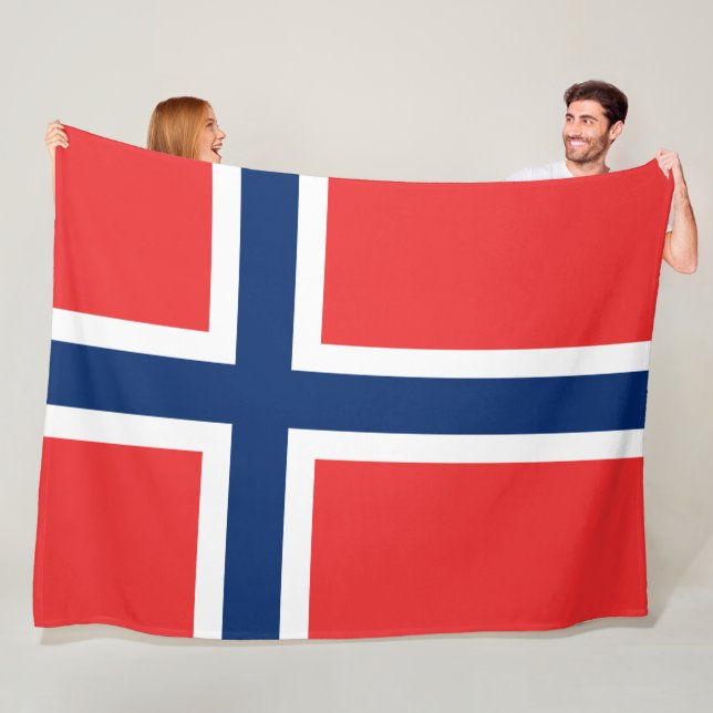 Norska Flagga (Norge) Fleecefilt (På plats)