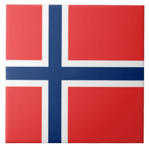 Norska Flagga (Norge) Kakelplatta