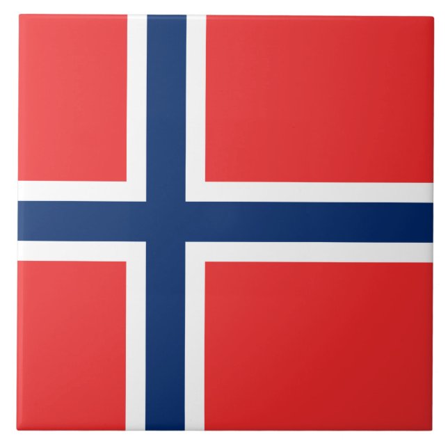 Norska Flagga (Norge) Kakelplatta (Framsidan)