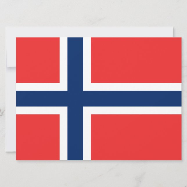 Norska Flagga (Norge) Kort (Framsida)
