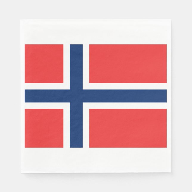 Norska Flagga (Norge) Pappersservett (Framsidan)