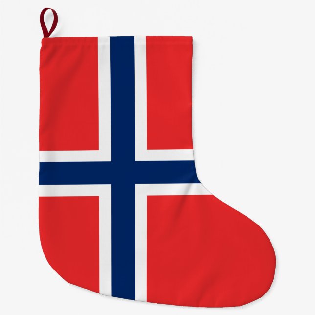 Norska Flagga (Norge) Stor Julstrumpa (Framsidan)