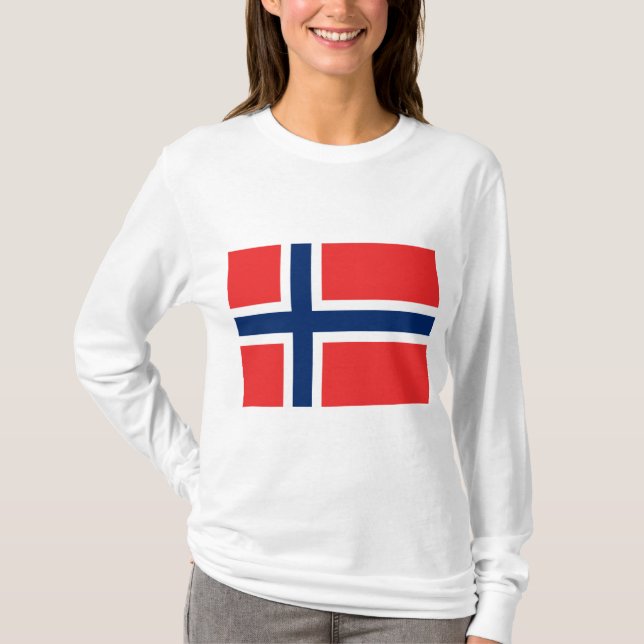 Norska Flagga (Norge) T Shirt (Framsida)
