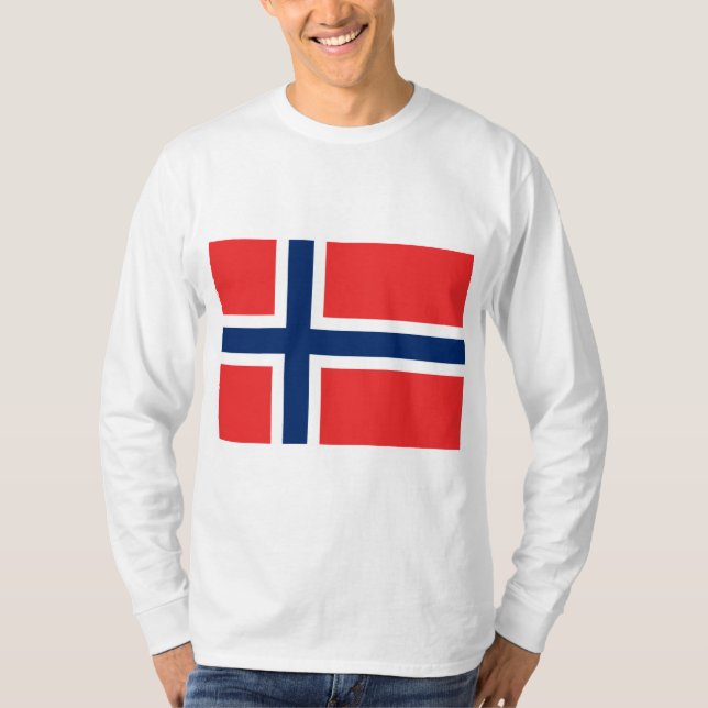 Norska Flagga (Norge) T Shirt (Framsida)