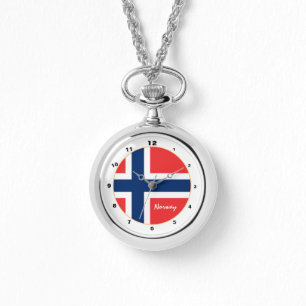 Norska Flagga & Norge trendig mode /design Armbandsur