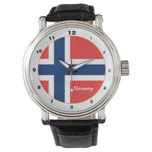 Norska Flagga & Norge trendig mode /design Armbandsur