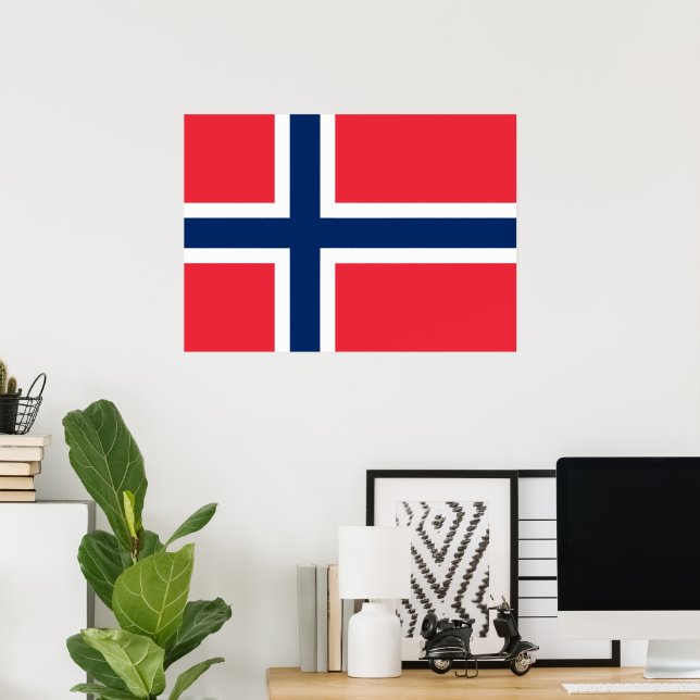 Norska Flagga Poster (Hemmakontoret)
