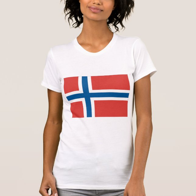 Norska Flagga Tee Shirt (Framsida)