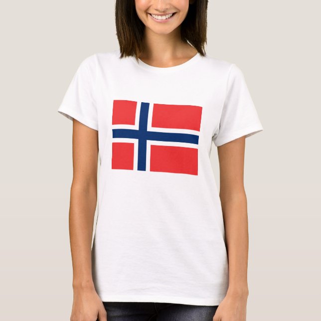 Norska Flagga Tee Shirt (Framsida)