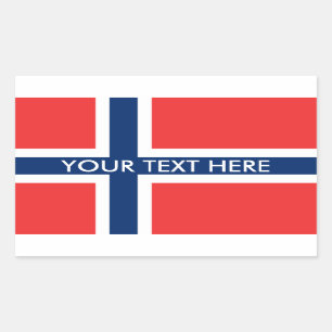 Norska flaggaanpassningsbarklistermärkear rektangulärt klistermärke