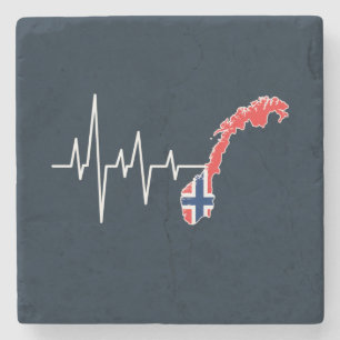 Norska flaggan Norge flagga Norge hjärtslag Stenunderlägg