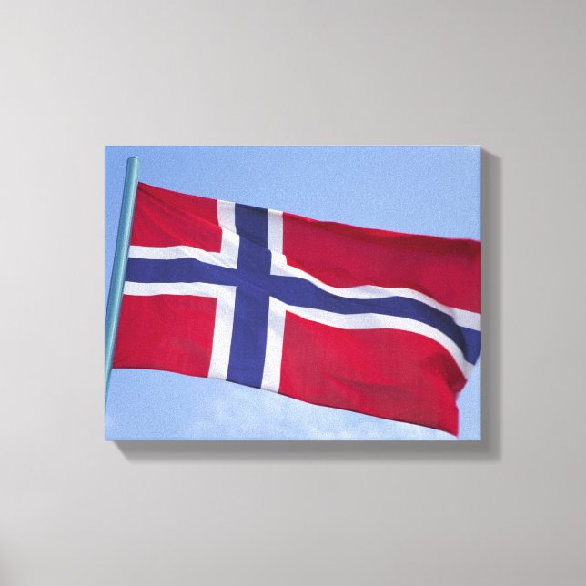 Norska flaggan RF) Canvastryck (Framsida)