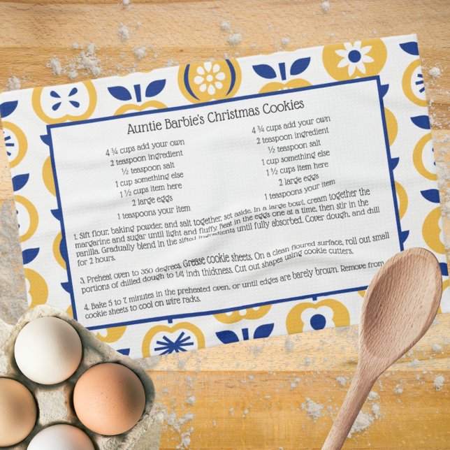 Norska gnordiska hygge-äppelrecept kökshandduk (Skapare uppladdad)