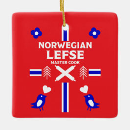 Norska Lefse Flatbröd Apron Julgransprydnad Keramik
