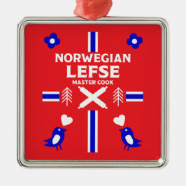 Norska Lefse Flatbröd Apron Julgransprydnad Metall