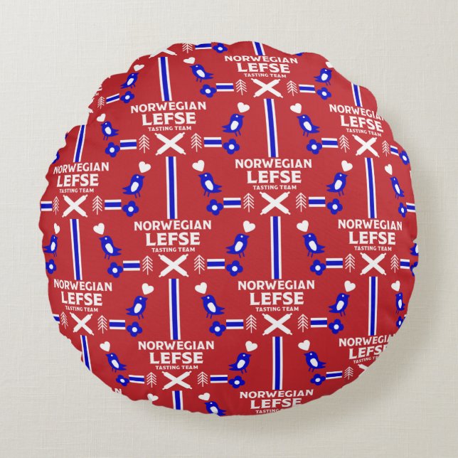 Norska Lefse Flatbröd Apron Rund Kudde (Framsidan)