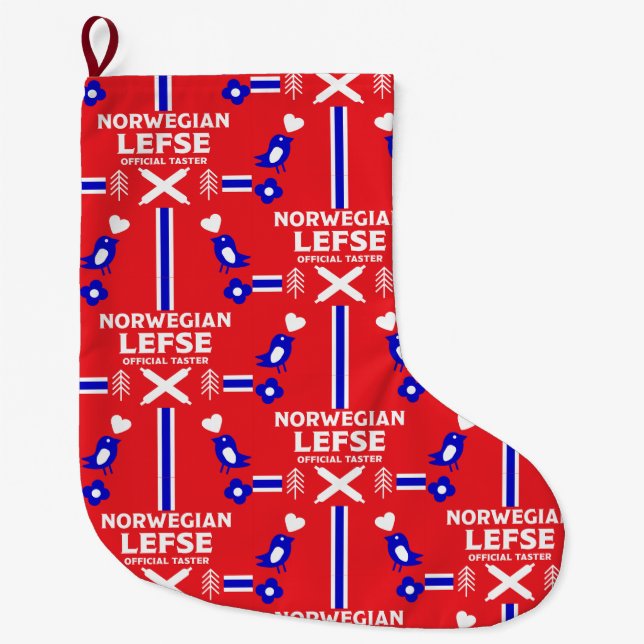 Norska Lefse Flatbröd Apron Stor Julstrumpa (Framsidan)
