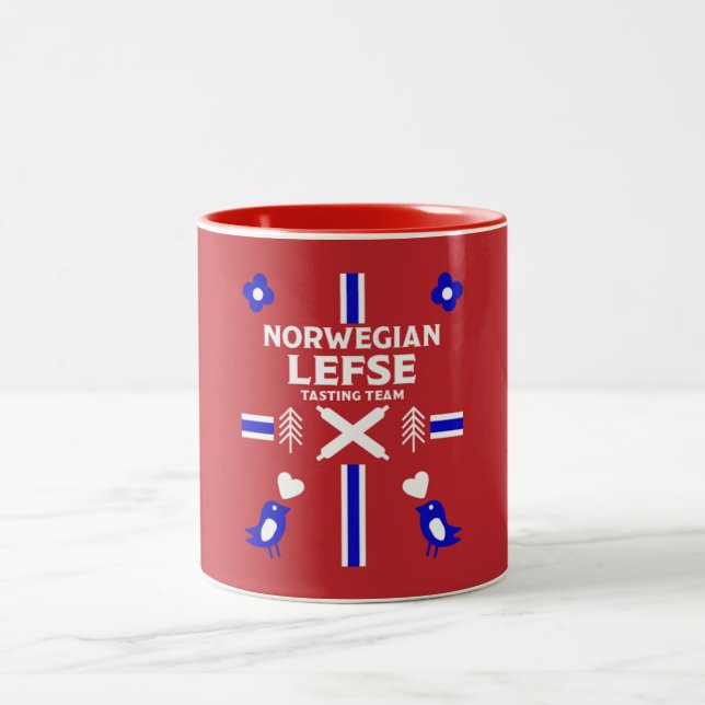 Norska Lefse Flatbröd Apron Två-Tonad Mugg (Center)