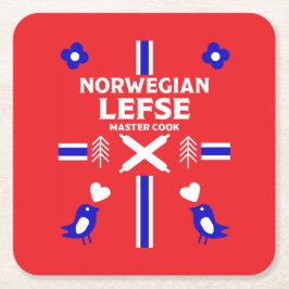 Norska Lefse Flatbröd Apron Underlägg Papper Kvadrat