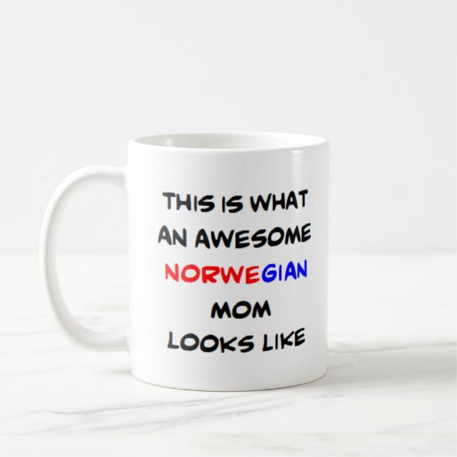 Norska mamma, fantastisk kaffemugg (Vänster)