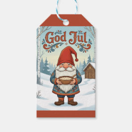 Norska Nisse God Jul Julpresent Tags Presentetikett