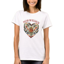 Norska Rosemaling Folk Art Heart Hoodie