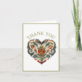 Norska Rosemaling Folk Heart | Kort