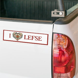 Norska Rosemaling I Heart Lefse Bildekal